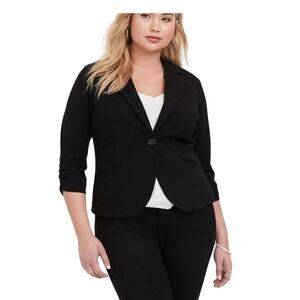 Torrid Studio Soho Premium Ponte Black 2 Button Work Career Blazer Sz 3‎